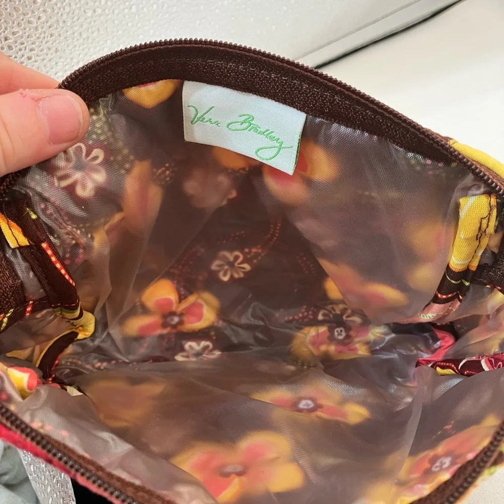 Vera Bradley Yellow and Brown Cosmetic Bag - Picture 2 of 13